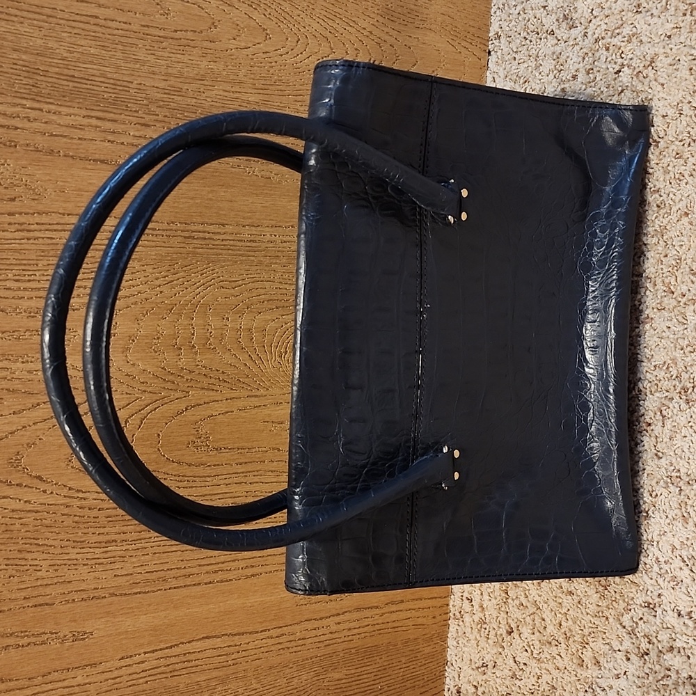 EUC Kate Spade Orchard Valley Sinclair Shoulder Bag Tote Croc Embossed Leather - Picture 3 of 8